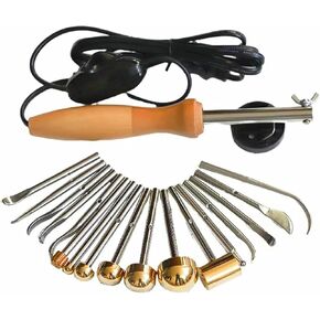 Electric Fabric Flower Maker, Fake Flower Making Kit, Adjustable Temperature, with 17 Ironing Heads & Bag, Anti-Scalding Bracket, DIY Artificial Fabric Flower Making Tool