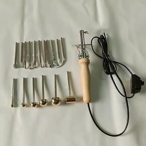 Fabric Flower Making Tool Set, Electric Artificial Flower Making Kits with 17 Heads, Hemisphere, Temperature Adjustable Anti-Scalding Bracket, for Handmade Flower Making Lovers