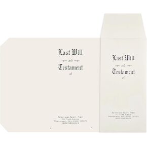 Exhibitindexes® Personalized Will Set -25 Covers, 25 Envelopes