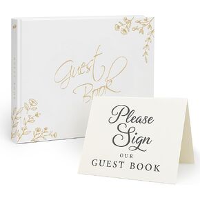 Modern Guest Book for Wedding Reception, Baby Shower, Birthday Party – Polaroid Guest Book, Blank Pages for Sign in, Photo Album White