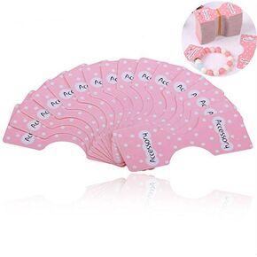 AKOAK 100 Pcs/Lot 9cm x3.5cm Pink Jewelry Paper Cards Bracelet Necklace Displays Display Packaging Cards Fashion Accessory Hang Tags