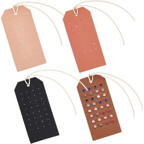 Olycraft 4pcs 4 ألوان أحواض حرك جلدية محمولة 32 ثقوبًا تعرض القرط 4.3x2.2 بوصة.