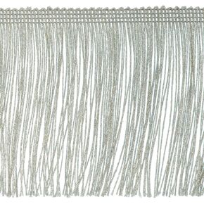 Trims By The Yard 12" Glitter Chainette Fringe Trim, Polyester-Made Decorative Fringe Trim, Versatile Fringes for Costumes, Uniforms, Home Decor, and Party Decorations, 5 Yards, Silver