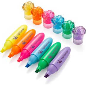 Highlighter Pen, 6 Pastel Colors Chisel Tip, Aesthetic Highlighter Marker Pen, Water Based, Quick Dry, No Bleed, for Bible Study Notes School Office (6 Colors-A)