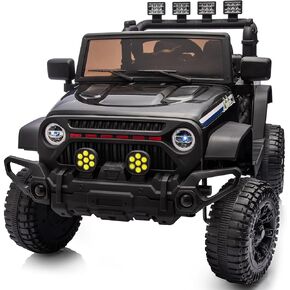 24V Kids Ride on Car, Kids Electric Vehicles Car Ride on Toy Truck for Toddlers w/Remote Control, 400W Motor - Black in Kuwait