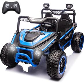 NEWQIDA XXL 24V Ride on Toys for Big Kids UTV, 2 Seater Ride-On Car with Remote Control, 4WD 4-Wheeler Shock Suspension, Up to 5MPH, EVA Rubber Tires, Bluetooth, Music, 22" Spacious Seat, Pink