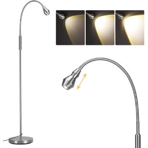 SUNMORY Adjustable LED Beam Floor Lamps for Living Room, Reading Lamp with Flexible Gooseneck, Dimmable Zoomable Spotlight, Work Light, Touch Control, Task Crafting Standing Lamp for Office Bedroom