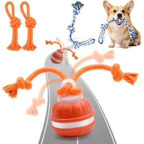Interactive Dog Ball, Interactive Dog Toys, Moving Dog Ball with Touch Activated for Small Medium/Puppy Dogs, Moving Dog Toys with Rope for Boredom Relief Daily Training, USB Rechargeable