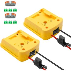 Battery Adapter Compatible with Dewalt 20V Battery Comes with 12 AWG Wire. Power Converter Kit for Power DIY Rc Car Toys Wheels and Ride On Truck