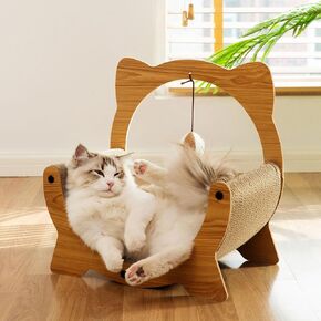 Cat Scratcher Couch, Sofa, Cardboard Bed, Scratching Bed for Indoor Cats (C Shape)