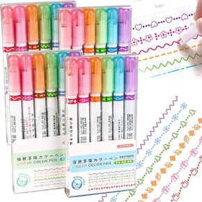 24 pcs Grace Grip Magic Border Pens, 2025 New Magic Border Pens for Paper, Colorful Gracegrip PenRoller for Teachers Students Classroom Home Office Drawing Note Taking