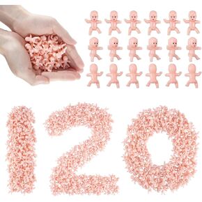 120 PCS Plastic Babies for Games, 1 Inch Mini Babies Bulk for Baby Shower Game, Tiny Baby Figurines for My Water Broke Ice Cube Game, King Cake Babies for Party Decorations