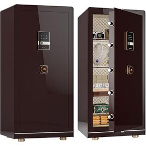 TIGERKING Extra Large Premium Home Safe – 17.7 Cuft Biometric Security Safes with Touchscreen Keypad and Backup Keys, Security Safe Box for Home Office Business, Dark Red