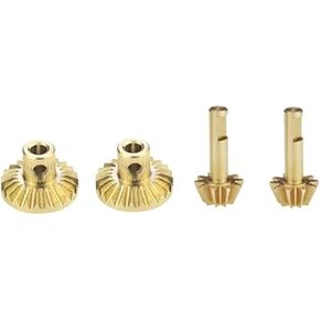RC Spare Part Compatible with MN D90 D99 for MN99S for WPL B24 B36 C14 C24 RC Car Parts 1 Set Drive Shaft Gears Steel Front and Rear Shaft Gears(Brass)