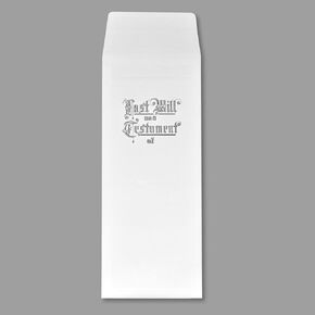 ALL-STATE LEGAL Expansion Will Envelope, 1" Expansion, Engraved Last Will and Testament of, 25% Cotton 36 lb. Natural White Laid Paper, 4 3/4" W x 10" H, 50 per Package