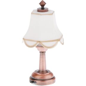 DYNWAVE Miniature LED Battery Light Desk Lamp with on/Off Switch for Dollhouse Decor 1:12 Scale