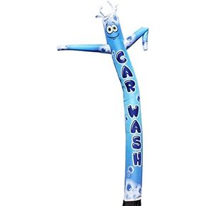 Blue Car Wash 20 Foot Tall Inflatable Tube Man Air Powered Dancing Puppet Guy for Outdoor Advertising, Replacement Dancer Only, Design with Bubbles