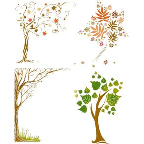 Tree Clear Stamps for Card Making, Basic Tree Branch Background Transparent Stamps for Bullet Journal DIY Scrapbook Decoration Crafts Card Spring Winter Tree Branch Twigs Leaves Rubber Stamp
