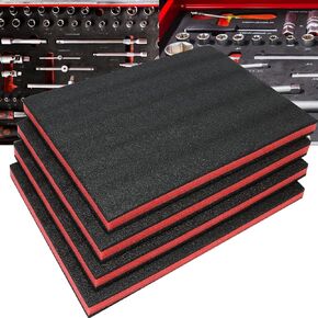 4 Pack 17 X12 X 1 Inch Tool Box Foam,Tool Shadow Foam Inserts For Cases, Kaizen Organizer, Polyethylene Storage Sheets For Toolbox Hard Case