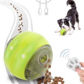 Interactive Dog Toy Ball - Automatic Rolling with Remote Control, Treat Dispenser, Durable Design for Small/Medium/Large Dogs & Cats (Blue)