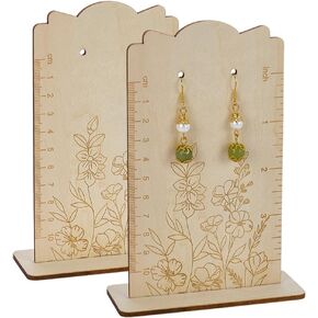 Fingerinspire 2 PCS قرط شاشة القياس حامل 1.6x3.9x5.7 بوصة الأذن الخشب إطار المنظم مع القياس الحركية مستطيل على شكل مستطيل لقياس وبيع
