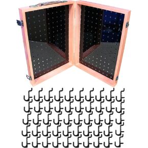 Wooden Foldable & Portable Acrylic Pegboard Display Stand for Craft Shows Panel Pegboard Jewelry Display Organizer - The Perfect Display Stand for Craft Shows, Traveling Display Cases, and More