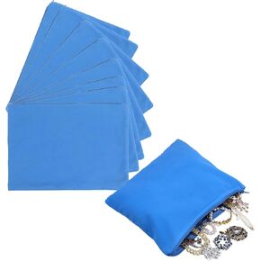 8 Pcs Zippered Silver Storage Bags 9"x 12" Anti Tarnish Jewelry Cloth Storage Protector Anti Tarnish Silverware Bag for Flatware Silverplate Polishing Storages Pouches Fabric Cloth Bags