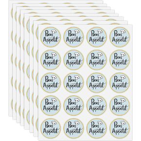 300PCS Bon Appetit Sticker,Enjoy Your Meal Stickers,1.5" Round Sealed Labels for Food Service,Bakery Packaging,Catering Business