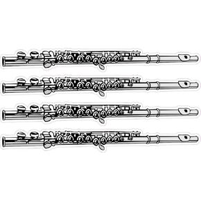 StickerTalk Flute Vinyl Stickers, 1 Sheet of 4 Stickers, 5 inches by 0.6 inches Each