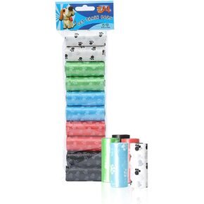 Poop Bags for Dogs 200 Counts Dog Waste Bag Leak-Proof Durable Paw Prints Pet Trash Rolls Disposable Tear-Resistant Puppy Supplies Litter Roll for Outdoor Walking 11.81" x 7.87"
