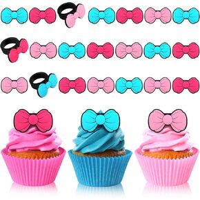 Cartoon Red and White Cupcake Ring Cartoon Birthday Decorations Yellow Cake Topper Ring Red and White Cupcake Topper Birthday Party Decorations for Girls Party