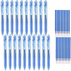 Aozora Black Gel Pens Fine Point Smooth Writing Pen 40 Pack Retractable Black Gel Ink Pen with Soft Grip 0.5mm Quick Dry Office School Supplies(20 Pens with 20 Refills)