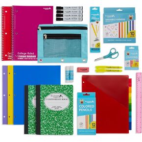 Blue Summit Middle School Supplies Kit, 6th and 7th Grade School Supplies Set, Unique Bundle Includes Calculator, Bulk 49 Piece Box