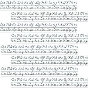 24 Pcs Cursive Letters Desk Strips Alphabet Letters Desk Strips Art Removable Stickers 26 Letter Cursive Writing Desk Strip for School Classroom Office Students Children, 1.0 x 7.7 Inch