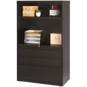 Hirsh 36-in Wide HL8000 Series Box/Box/File Lateral Combo File Cabinet Black