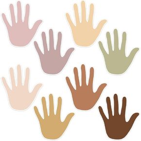 Lucleag 40 PCS Hand Prints Cutouts for Classroom Decorations, Helping Hand Handprint Paper Cut-Outs Student Nameplates Name Tag for Back to School Bulletin Board Wall Decorations