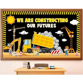 Construction Bulletin Board Back to School Construction Classroom Bulletin Board Decorations We Are Constructing Our Futures Cutouts for School Office Home Nursery Chalkboard Wall Door Supplies