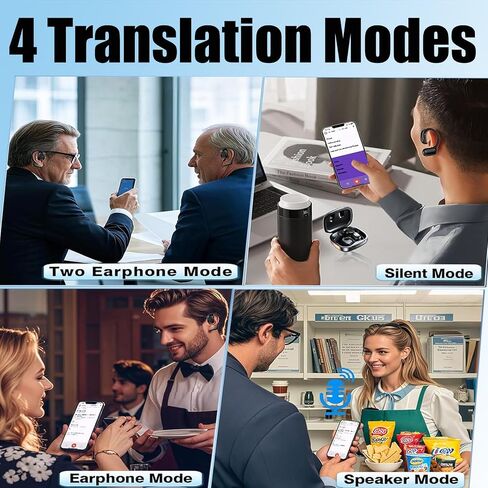 Translation Earbuds Real Time,Audifonos Traductores Inglés español,AI Languages Translator Earbuds,Translating Headphones Bone Conduction,Bluetooth Translation Earbuds,M82 Black in Saudi Arabia