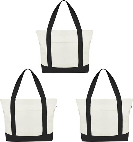 حقيبة كبيرة من القماش من إيكورايت للنساء بسحاب وجيب، حقائب كبيرة للنساء، حقائب كبيرة للرجال، التسوق، حقيبة حمل الشاطئ in Kuwait