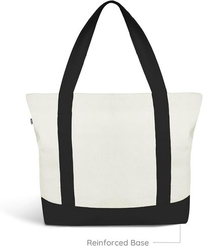 حقيبة كبيرة من القماش من إيكورايت للنساء بسحاب وجيب، حقائب كبيرة للنساء، حقائب كبيرة للرجال، التسوق، حقيبة حمل الشاطئ in Kuwait