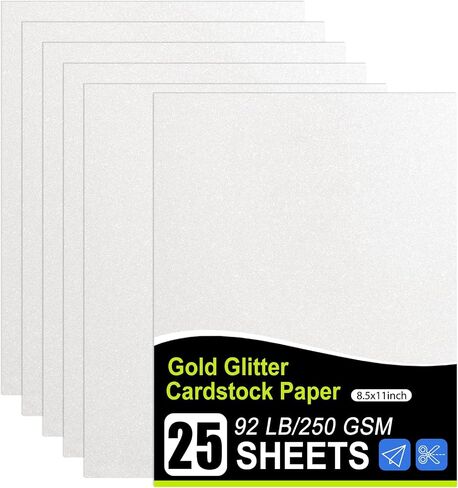 Glitter Cardstock, 105 Sheets in 35 Colors Cardstock, Glitter Paper for Cricut, Crafts and DIY, 8.5"x11"Shimmer cardstock for Birthday, Wedding Party Decor(92 lb/250 gsm) in Saudi Arabia