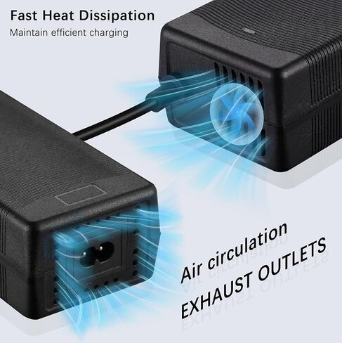42V 2A Fast Battery Charger with Cooling System - 5 Plugs Universal Replacement Charger for 36V Lithium Battery, Compatible with Jetson, Gotrax, Razor, Ninebot, Segway, Swagtron, Hiboy in Saudi Arabia