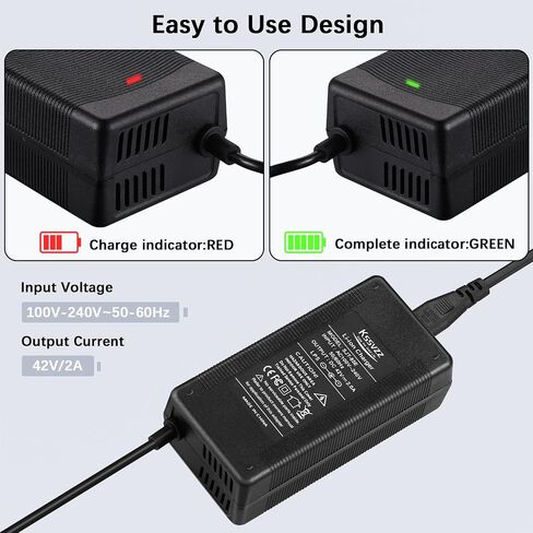 42V 2A Fast Battery Charger with Cooling System - 5 Plugs Universal Replacement Charger for 36V Lithium Battery, Compatible with Jetson, Gotrax, Razor, Ninebot, Segway, Swagtron, Hiboy in Saudi Arabia