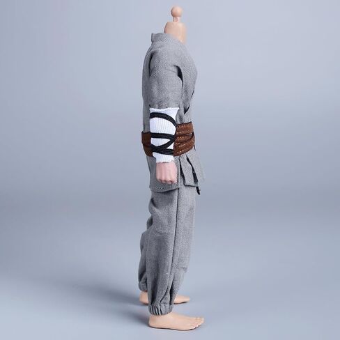 Meetoget 1/12 Scale Male Figure Doll Monk Fighting Suit Clothes for 6 inch Action Figure PM007US,Grey in Saudi Arabia