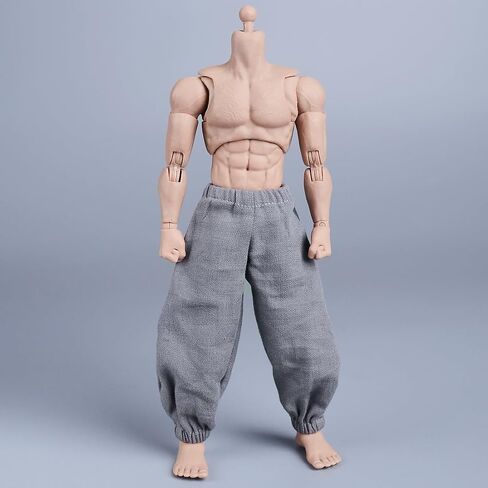 Meetoget 1/12 Scale Male Figure Doll Monk Fighting Suit Clothes for 6 inch Action Figure PM007US,Grey in Saudi Arabia