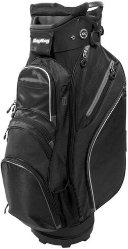 Bag Boy Chiller Golf Cart Bag, 14 Way Top with Full Length Individual Dividers, Dedicated Putter Well, Removable Cooler, 12 Pockets, Black/Red/Silver in Saudi Arabia