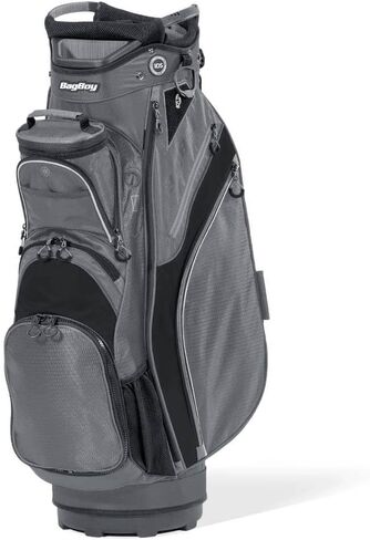 Bag Boy Chiller Golf Cart Bag, 14 Way Top with Full Length Individual Dividers, Dedicated Putter Well, Removable Cooler, 12 Pockets, Black/Red/Silver in Saudi Arabia