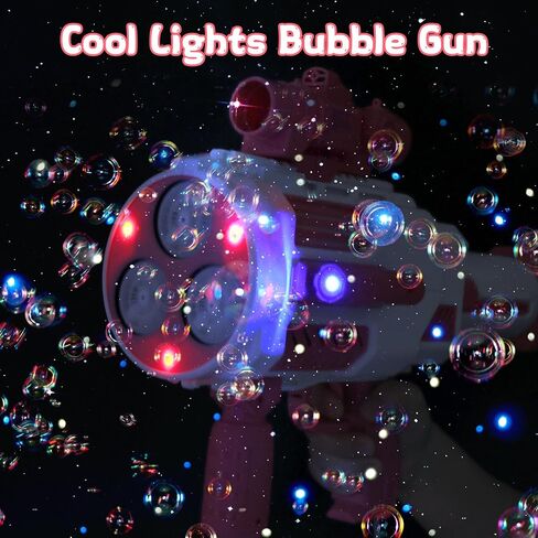 Bubble Gun, Upgrade Gatling Bubble Machine Gun Portable Bubble Maker with Backpack, Anti-Leakage Bubble Blower Gun Gifts for Boys Girls Age 3 4 5 6 7 8 9 10 11 12 Years Old (Blue) in Saudi Arabia
