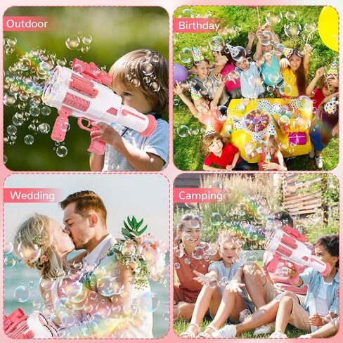 Bubble Gun, Upgrade Gatling Bubble Machine Gun Portable Bubble Maker with Backpack, Anti-Leakage Bubble Blower Gun Gifts for Boys Girls Age 3 4 5 6 7 8 9 10 11 12 Years Old (Blue) in Saudi Arabia