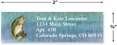 Colorful Images Gone Fishing Classic Personalized Return Address Labels - Set of 240, Self-Adhesive Stickers, 5/8" x 2" in Saudi Arabia